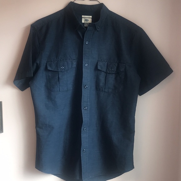 Old Navy Other - Old Navy Men’s Slim Fit Indigo Blue Button Down Short Sleeve Shirt.